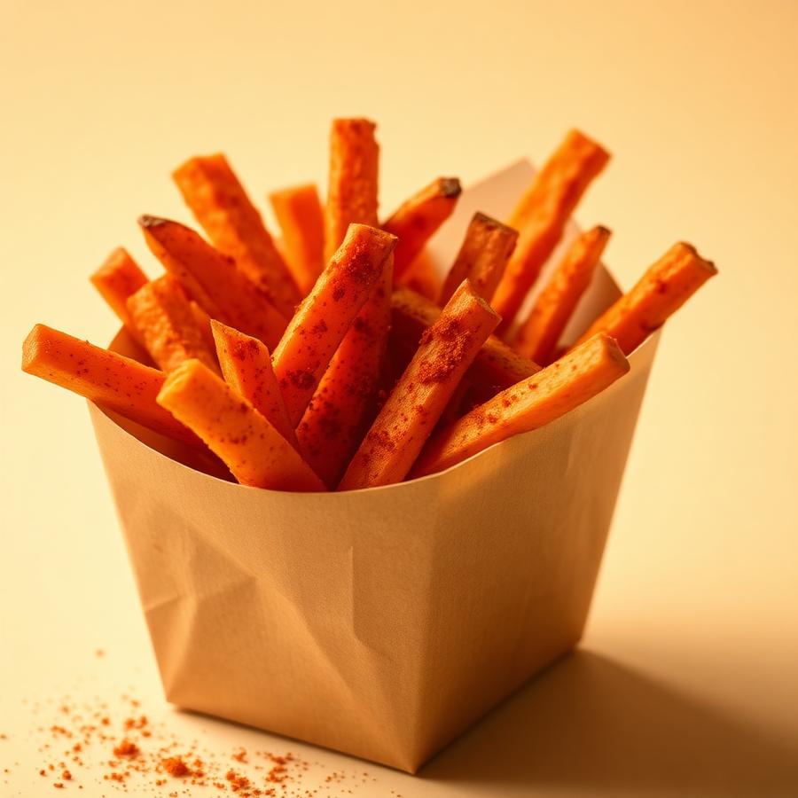 Patatine Dolci alla Paprika — Patate dolci croccanti con paprika affumicata e maionese al lime.